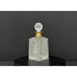 Cut Crystal Whiskey Decanter With Diamond-point Design