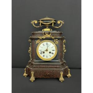 Napoleon III Mantel Clock With Neoclassical Decoration
