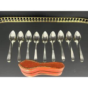 Suite de neuf petites cuillères en argent, Lausanne, XIXe siècle