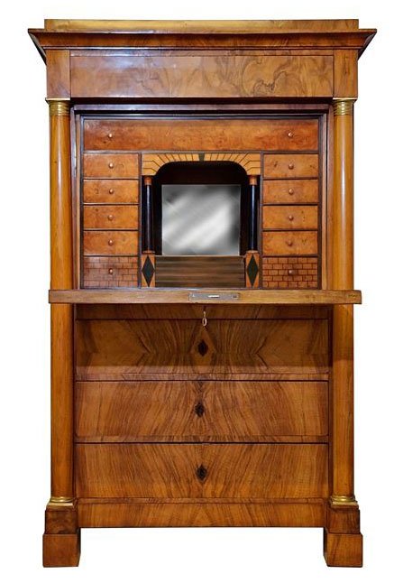 Secrétaire Biedermeier en Noyer-photo-2