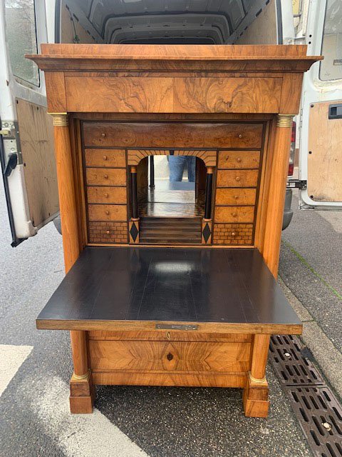 Secrétaire Biedermeier en Noyer-photo-3