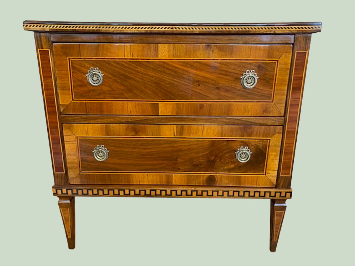 Louis XVI Chest Of Drawers, Circa 1780, Made Of Walnut, Hopfengärtner