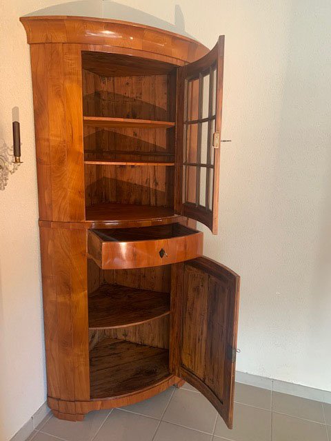 Biedermeier Corner Cabinet/display Case-photo-2