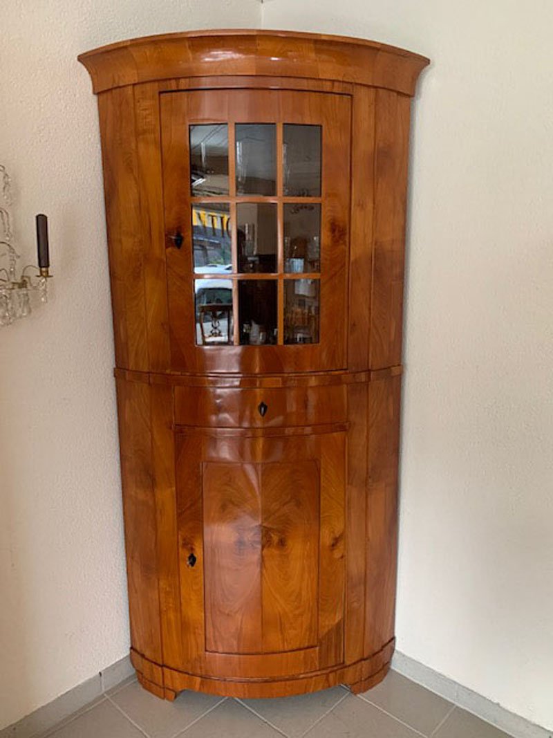 Biedermeier Corner Cabinet/display Case