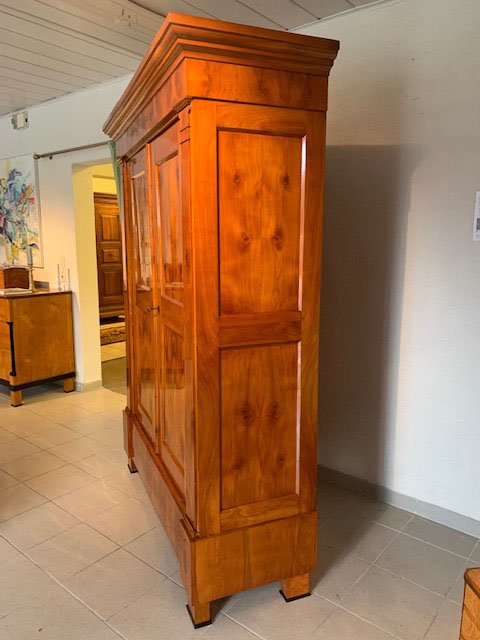 Armoire à cerises Biedermeier avec peinture au noir émail-photo-3