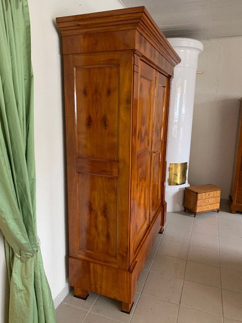 Armoire à cerises Biedermeier avec peinture au noir émail-photo-4
