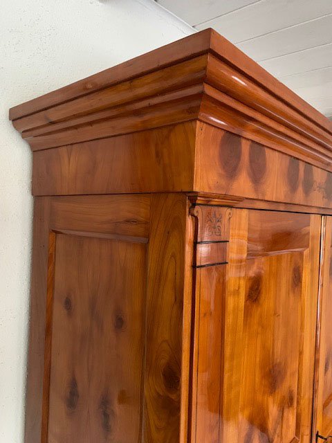Armoire à cerises Biedermeier avec peinture au noir émail-photo-1