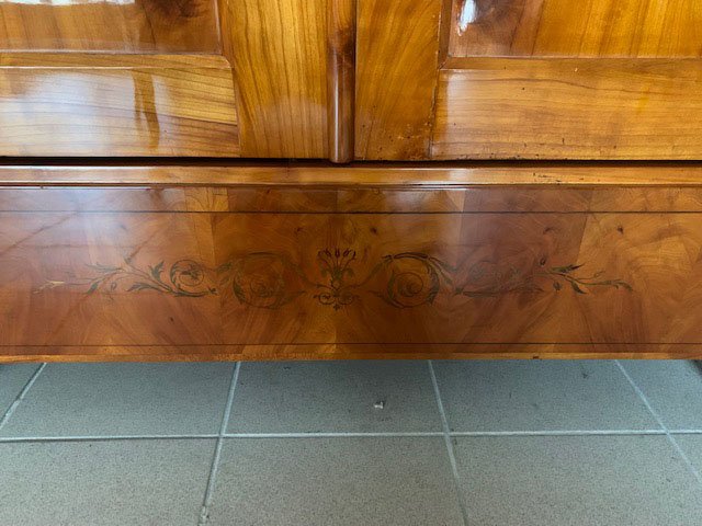 Armoire à cerises Biedermeier avec peinture au noir émail-photo-4