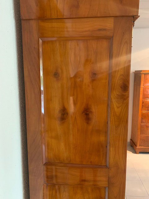 Armoire à cerises Biedermeier avec peinture au noir émail-photo-7