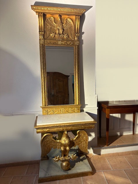 Console Empire avec miroir, 1800-1810-photo-2