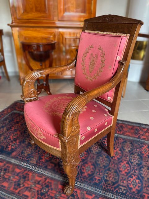 Pair Of Empire-style Armchairs-photo-3
