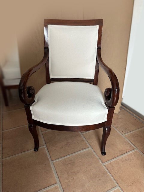 Biedermeier Armchair, Made Of Solid Walnut-photo-2
