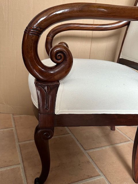 Biedermeier Armchair, Made Of Solid Walnut-photo-4