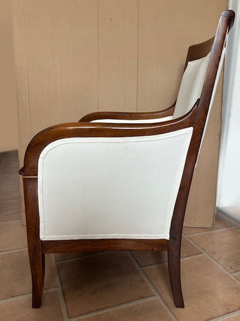 Biedermeier Bergere en noyer massif-photo-3