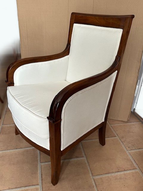 Biedermeier Bergere en noyer massif-photo-4