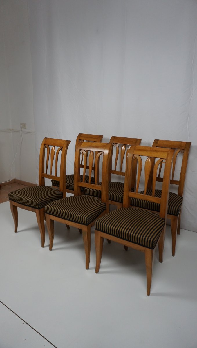Lot de 6 chaises Biedermeier-photo-3