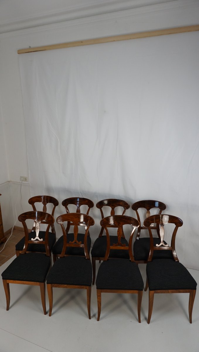 Ensemble de 8 chaises à pelle vers 1820-photo-7