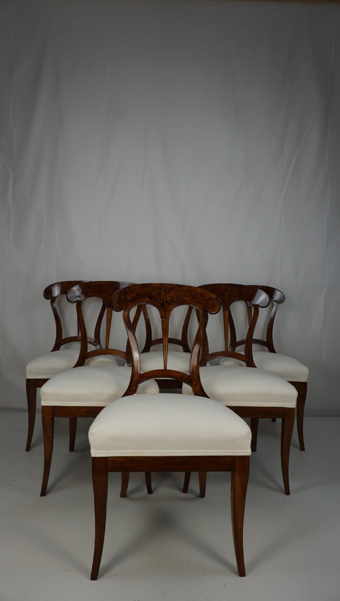 Lot de 6 chaises Biedermeier à pelle-photo-2