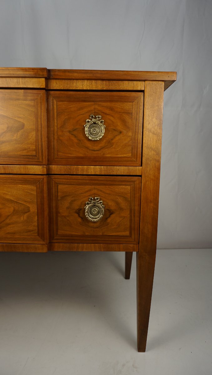Commode Louis XVI, placage en noyer-photo-3
