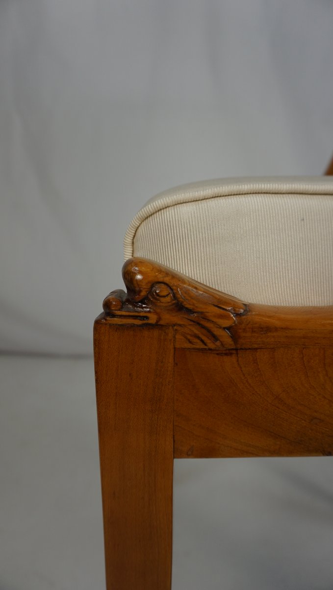 Ensemble rare de 6 fauteuils à bascule en cerisier-photo-3