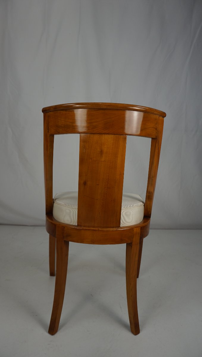Ensemble rare de 6 fauteuils à bascule en cerisier-photo-5