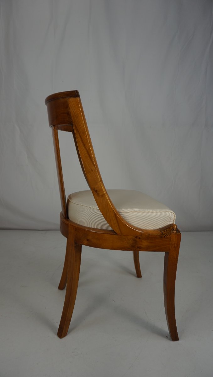 Ensemble rare de 6 fauteuils à bascule en cerisier-photo-6