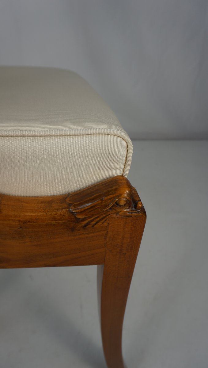 Ensemble rare de 6 fauteuils à bascule en cerisier-photo-7
