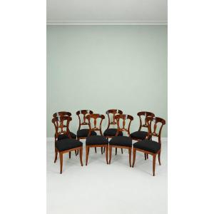 Ensemble de 8 chaises à pelle vers 1820