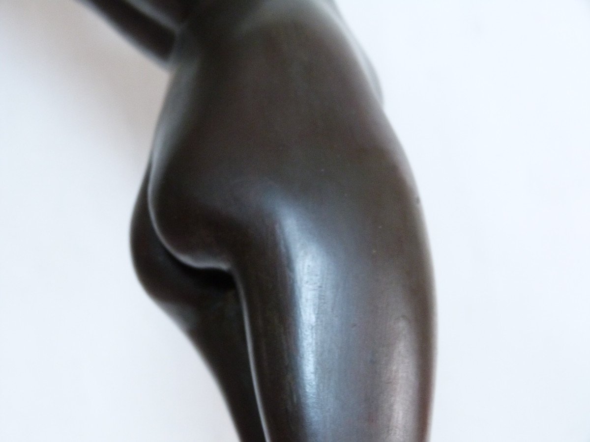 Sculpture En Bronze Art Nouveau Art Déco d'après Paul Philippe Femme Nue Reveil-photo-6