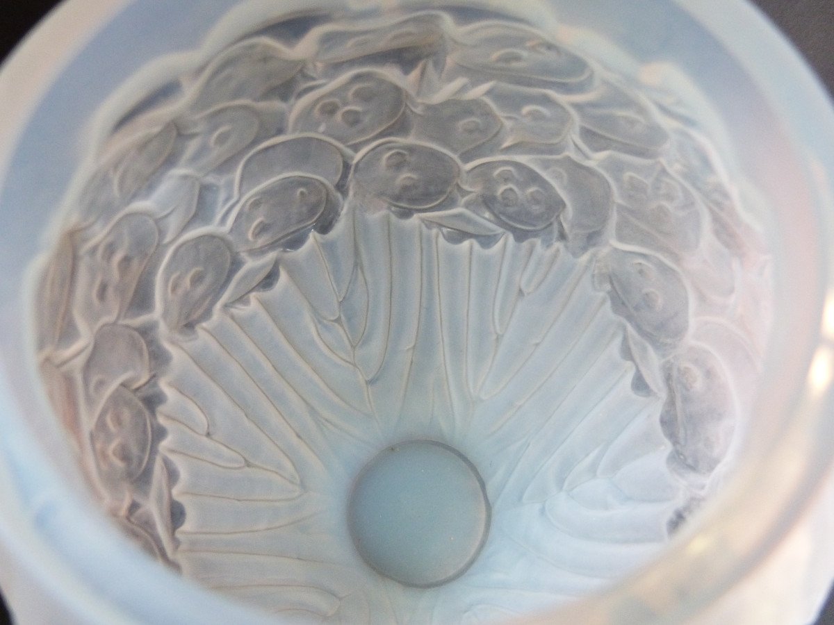 Vase Art Déco Edmond Etling Opalescent Modèle Monnaie Du Pape -photo-4