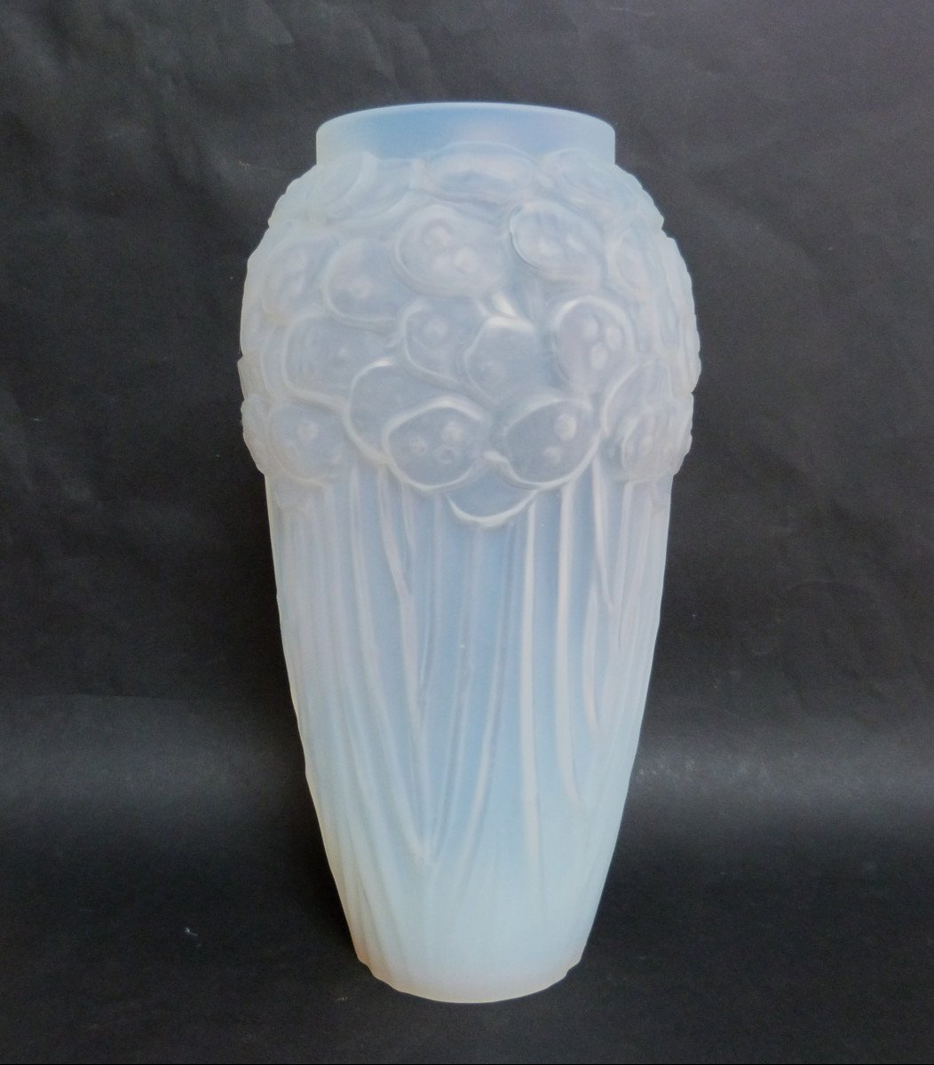 Vase Art Déco Edmond Etling Opalescent Modèle Monnaie Du Pape -photo-1