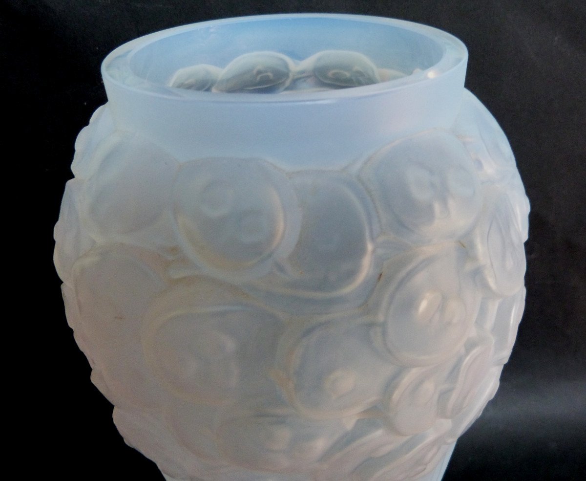 Vase Art Déco Edmond Etling Opalescent Modèle Monnaie Du Pape -photo-2