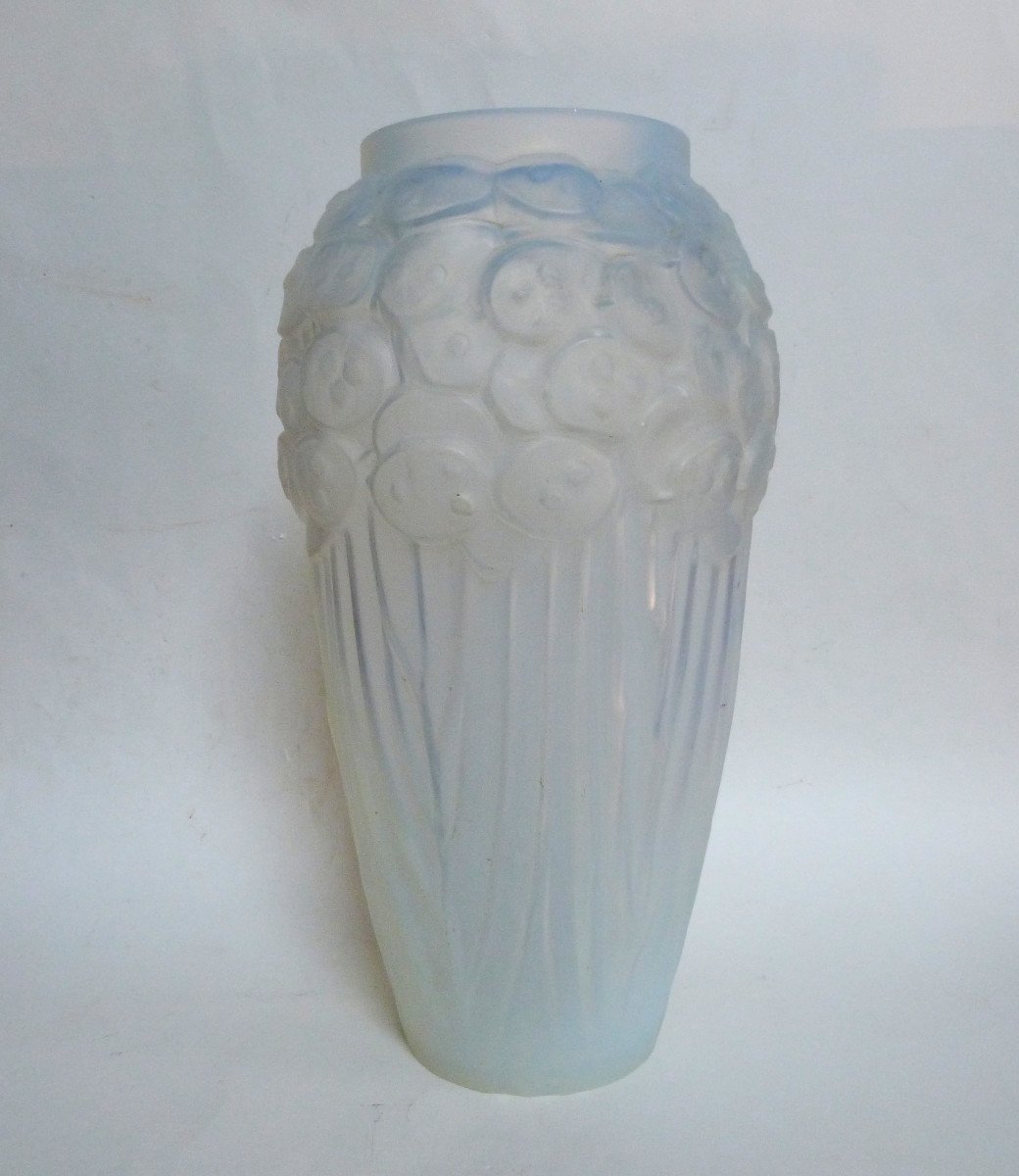 Vase Art Déco Edmond Etling Opalescent Modèle Monnaie Du Pape -photo-4