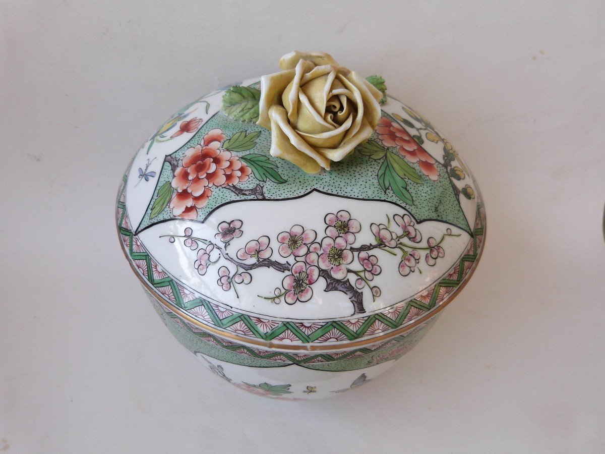 Large Chinese Style Porcelain Covered Pot Samson 19th Century-photo-2