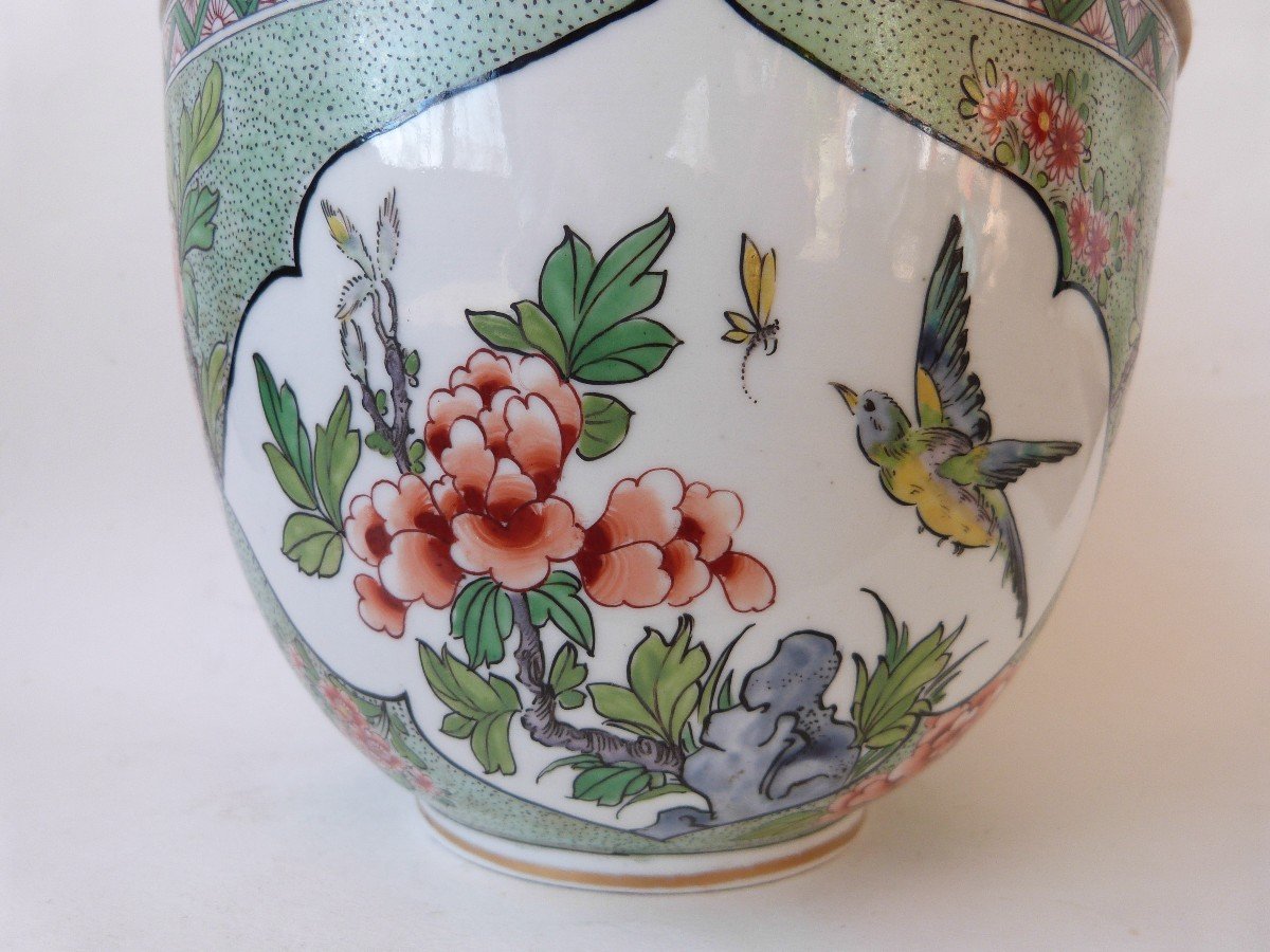 Large Chinese Style Porcelain Covered Pot Samson 19th Century-photo-3