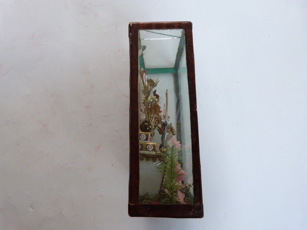 Reliquaire Autel Chapelle Miniature Travail Conventuel Vierge Marie  XIXeme -photo-4