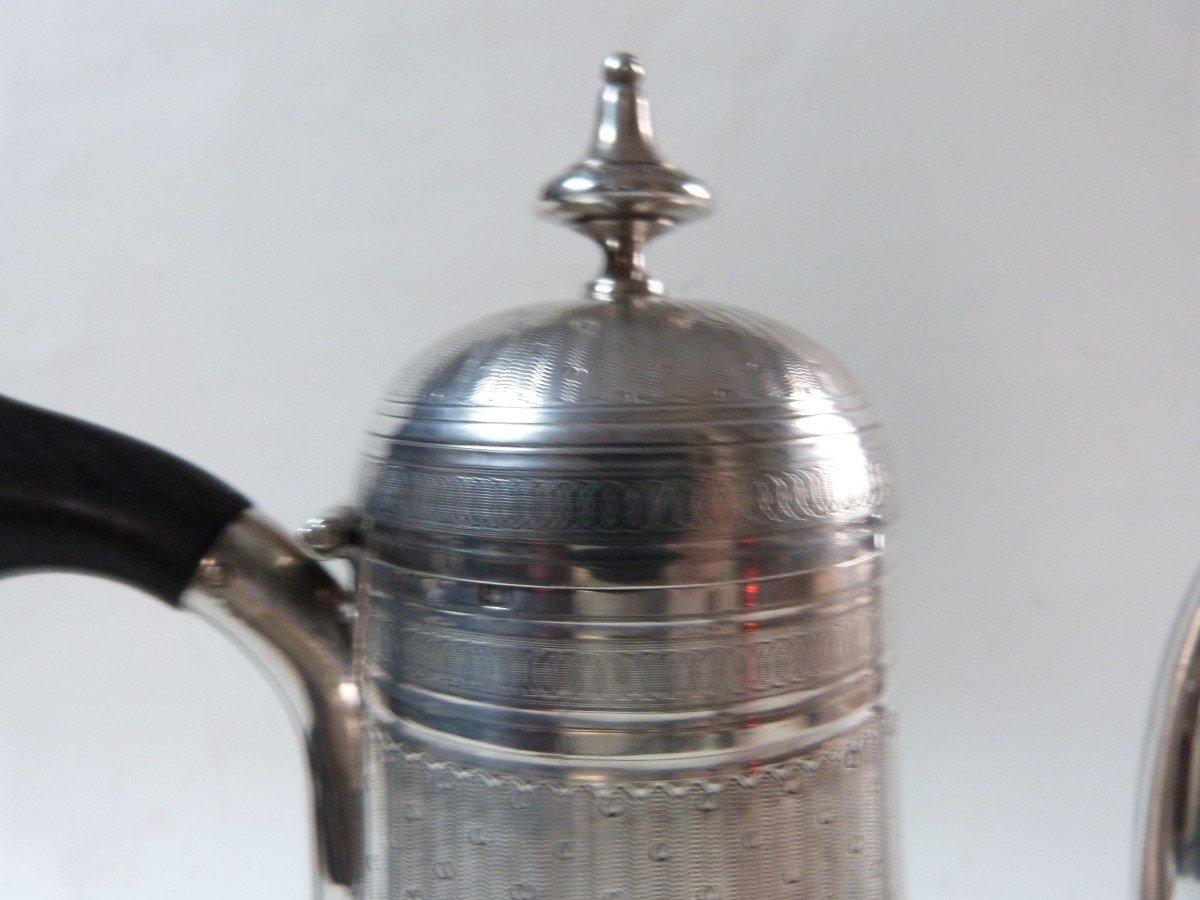 Hugo Goldsmith Sterling Silver Jug Coffee Pot Piriform Orientalist-photo-2