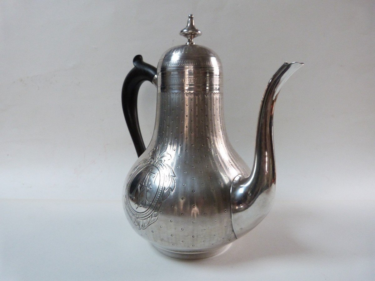 Hugo Goldsmith Sterling Silver Jug Coffee Pot Piriform Orientalist-photo-1