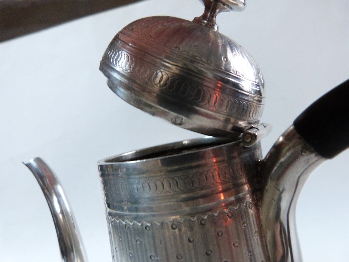Hugo Goldsmith Sterling Silver Jug Coffee Pot Piriform Orientalist-photo-4