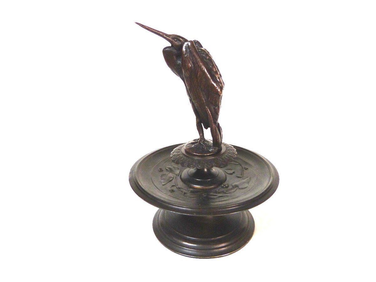 Coupe Baguier Vide Poche Bronze Animalier Héron Style Barbedienne Delafontaine