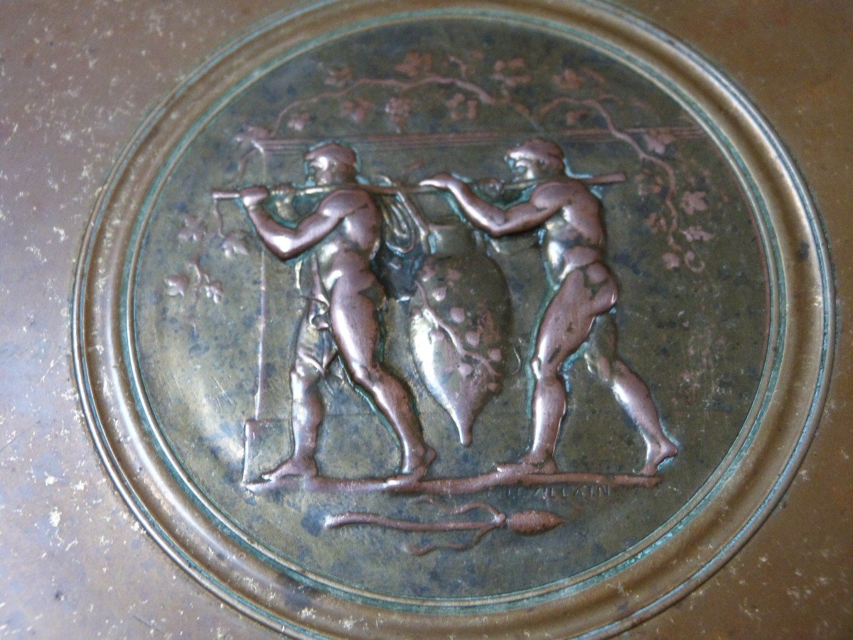 Levillain Et Barbedienne Coupe En Bronze Patine Médaille Style Antique  XIXeme Napoléon III -photo-1
