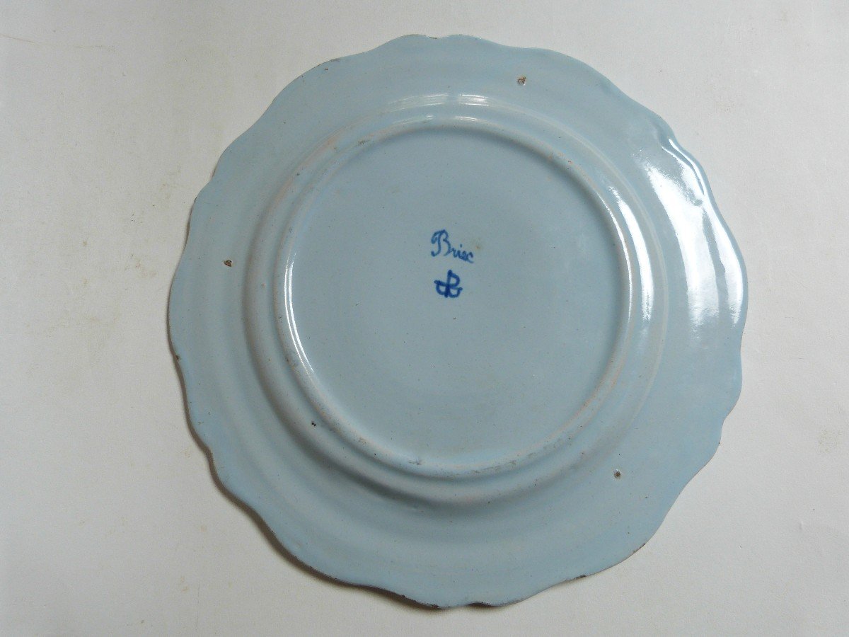 Earthenware Plate From Quimper Porquier Beautiful 19th Century Ménétriers Decor-photo-2