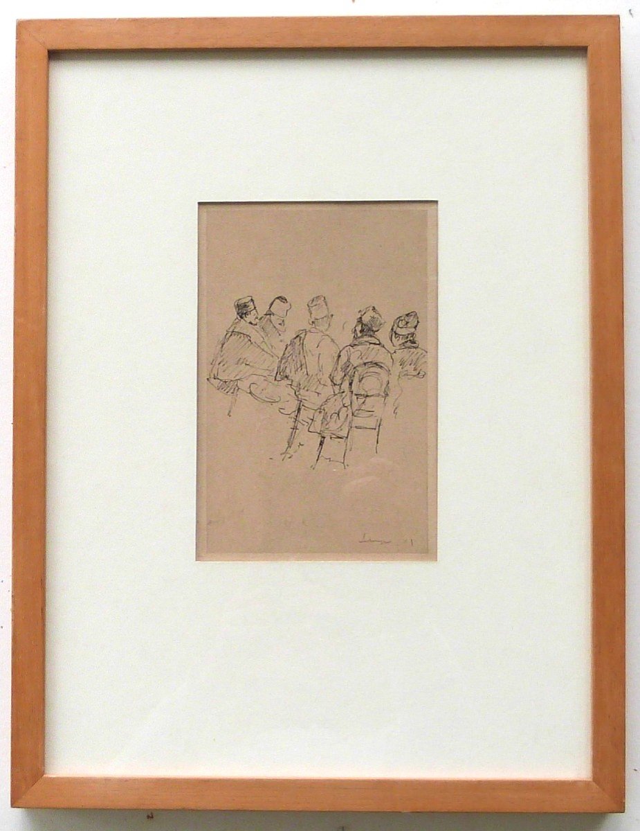 Henri Lebasque Dessin à l'Encre Daté 1915 Intitulé Les Zouaves guerre 14 -18-photo-2