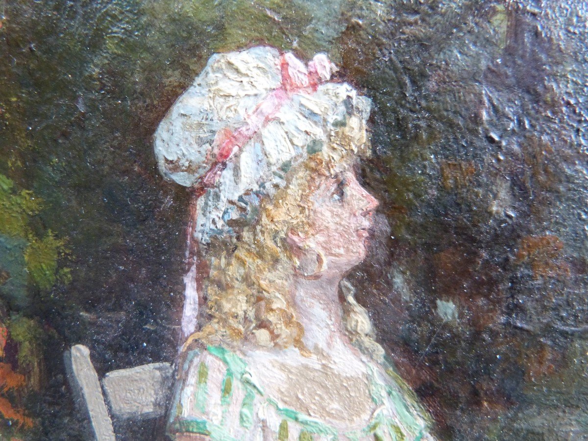 Gustave Mascart (1834-1914) Oil On Panel Couple Of Incredibles -photo-3