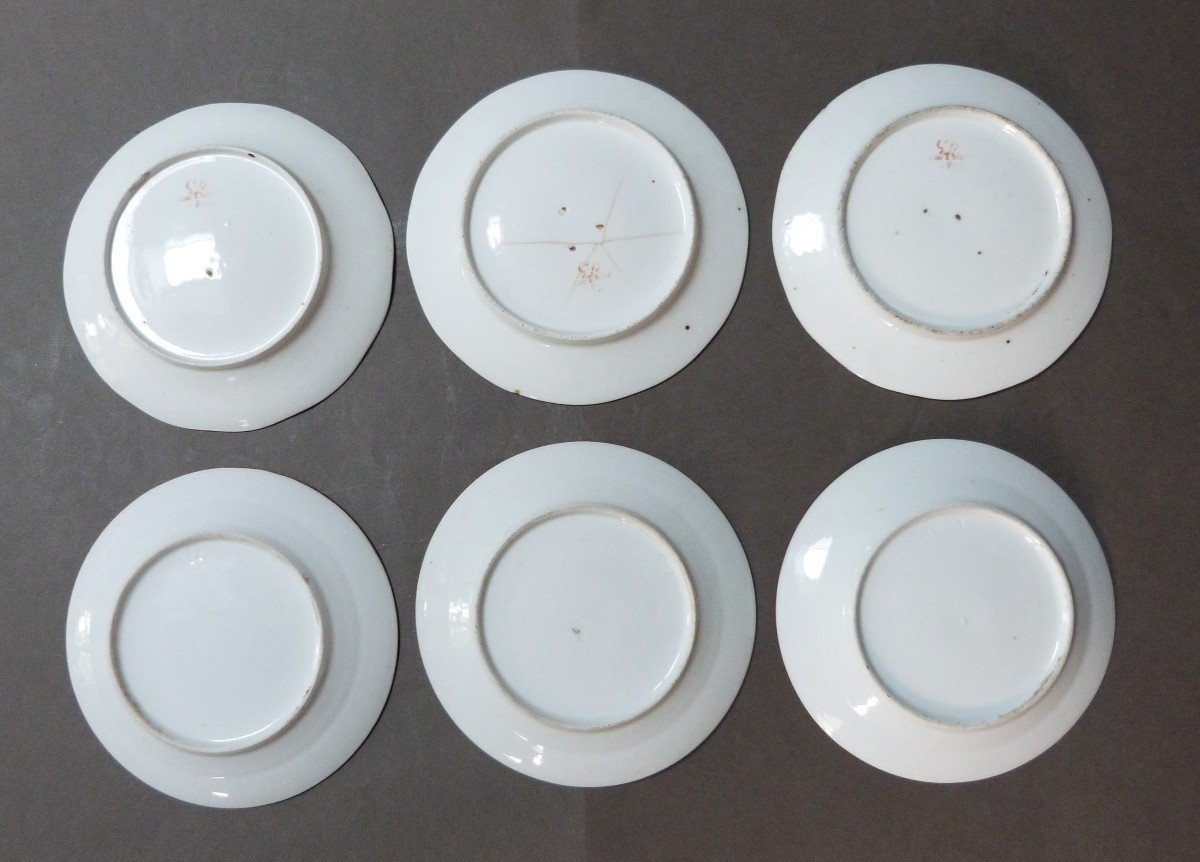 Set Of Porcelain Plates 18th Century Paris Rue Thiroux Guy Housel Manufacture De La Reine-photo-4