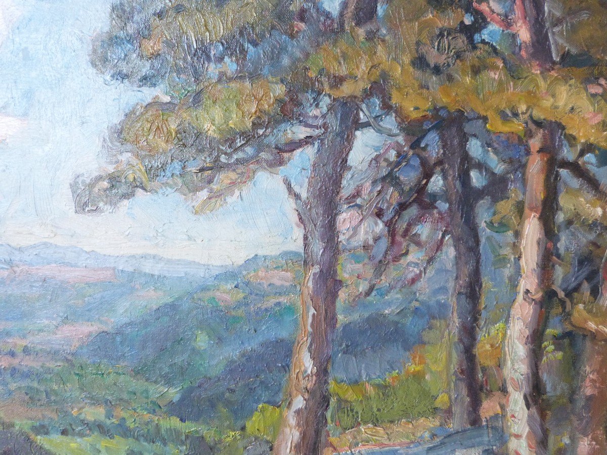 Elise Rieuf (1897-1990) Landscape Of Provence Frame Montparnasse -photo-3