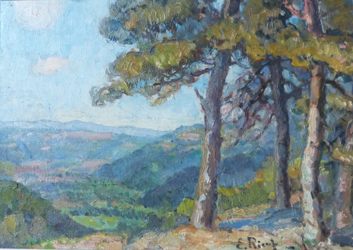 Elise Rieuf (1897-1990) Landscape Of Provence Frame Montparnasse -photo-1