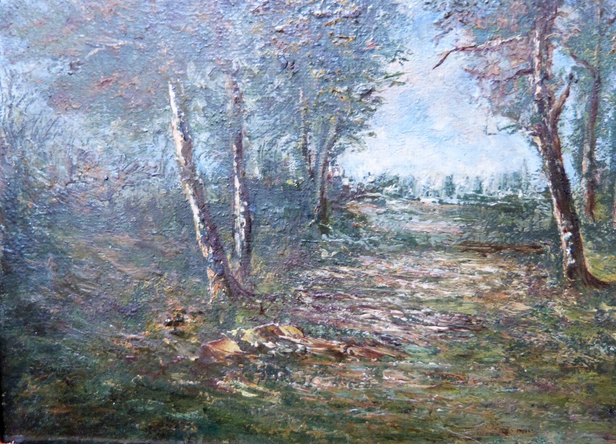 Eugene Diaz De La Pena Oil On Canvas Landscape Bouquet Of Trees -photo-4