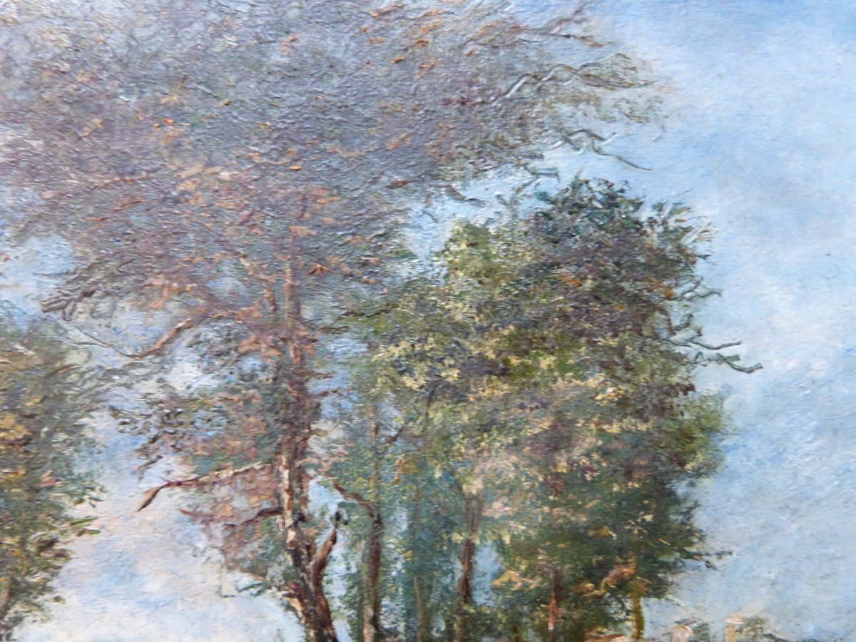 Eugene Diaz De La Pena Oil On Canvas Landscape Bouquet Of Trees -photo-5