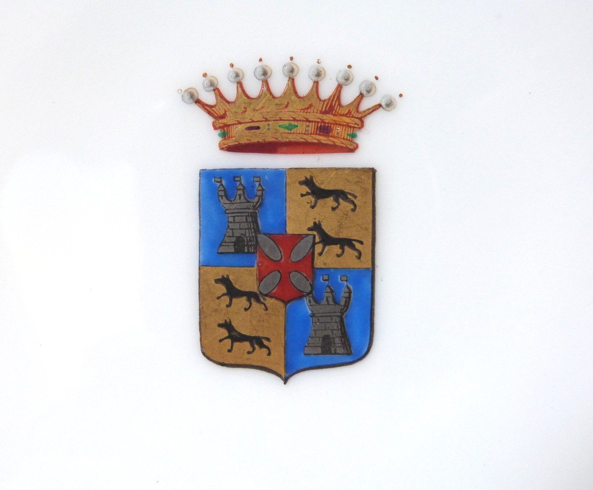 Paris Porcelain Dessert Service With Castelnau Family Coat Of Arms -photo-2